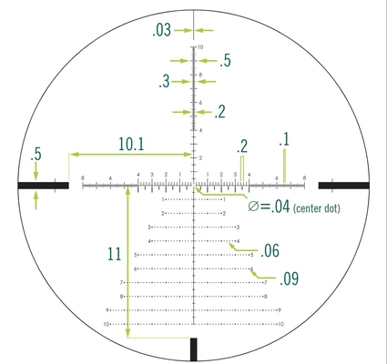 Vor 광학 범위 5-25x56FFP 34mm 유리 망원경과 56mm 객체 렌즈 지름