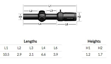 18.5oz 1-6x24 SFP 광학 시력 AR-BDC3 고정 패럴락스 설정이 있는 30mm 튜브