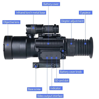 55mm 눈 구제 KDS1W 3.7X-11X 사냥용 디지털 야간 시력 범위 IP65