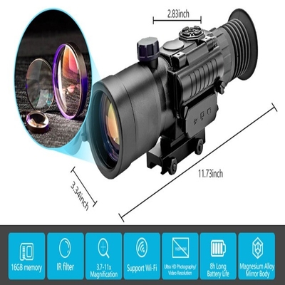 55mm 눈 구제 KDS1W 3.7X-11X 사냥용 디지털 야간 시력 범위 IP65