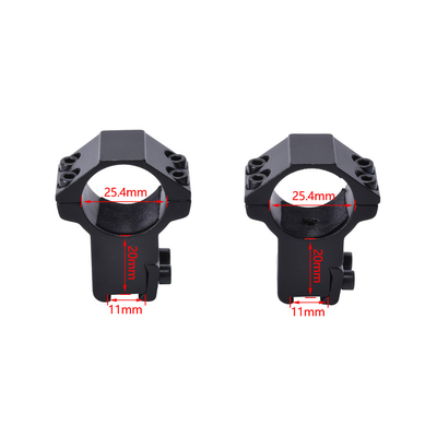25.4mm Tube Diameter High Riser Scope Mount 알루미늄으로 만든 더블 링