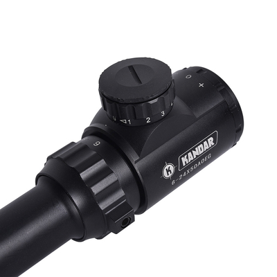 KANDAR 6-24X50 AOEG 빨간색 녹색 빛나는 활주로 레티클 사냥 범위 길이 mm 380