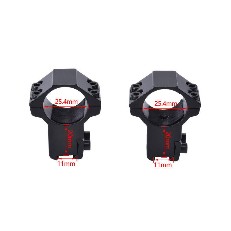 25.4mm Tube Diameter High Riser Scope Mount 알루미늄으로 만든 더블 링