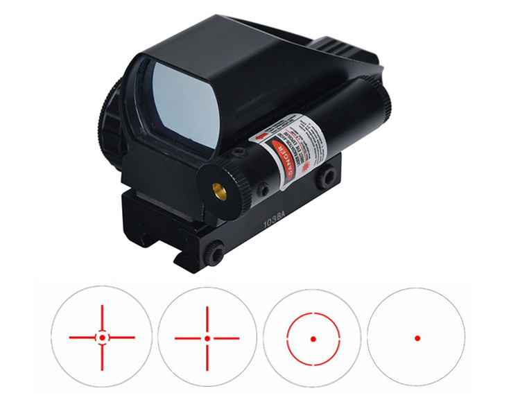 82mm 길이 매트 블랙 1X22X33 적색 레이저와 함께 전술 적색 및 녹색 반사 시력