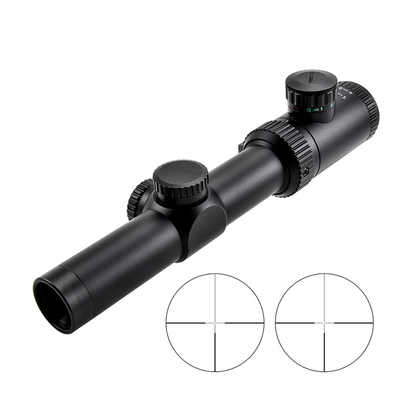 야외 사냥 장비 광학 시력 1-4x24 IR 30mm 12.6mm 출구瞳孔 지름